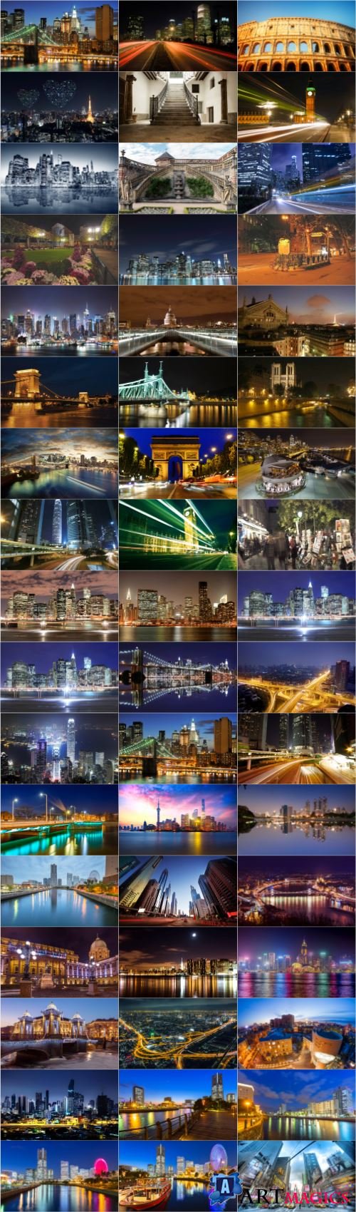 Cities night large selection of stock photos