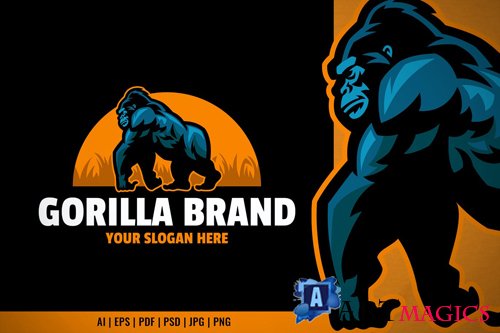 Walking Gorilla Logo Template