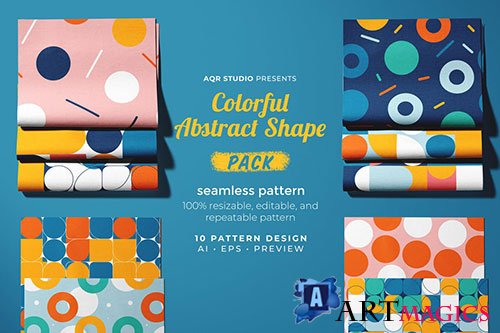 Colorful Abstract Shape - Seamless Pattern