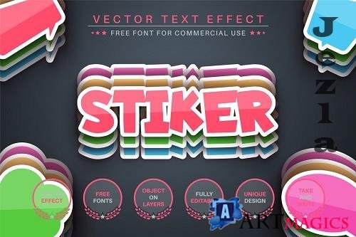 Paper Sticker - Editable Text Effect - 6550156