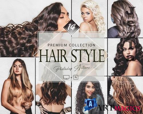 14 Hair Style Photoshop Actions, Beauty Woman ACR Preset, Hairstyle Filter