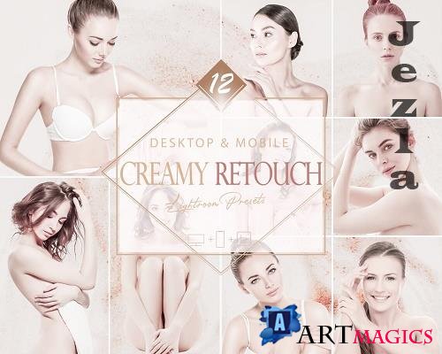 12 Creamy Retouch Lightroom Presets, Cream Bright Mobile Preset, Nude Desktop LR Filter