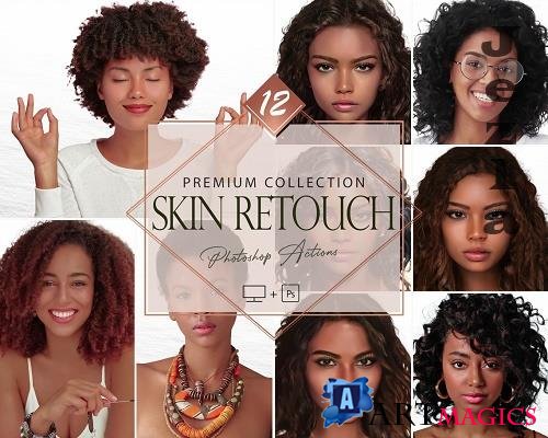 12 Skin Retouch Photoshop Actions, Soft Natural ACR Preset, Atractive Dark girl Filter