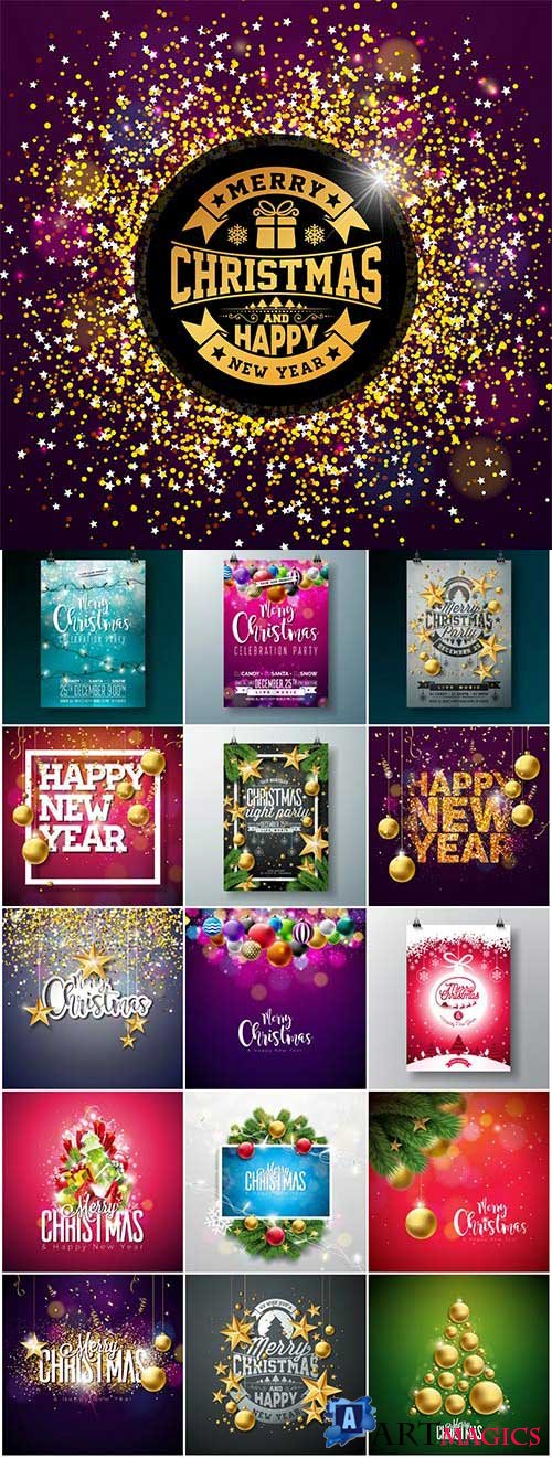 New Year and Christmas vector vol 6
