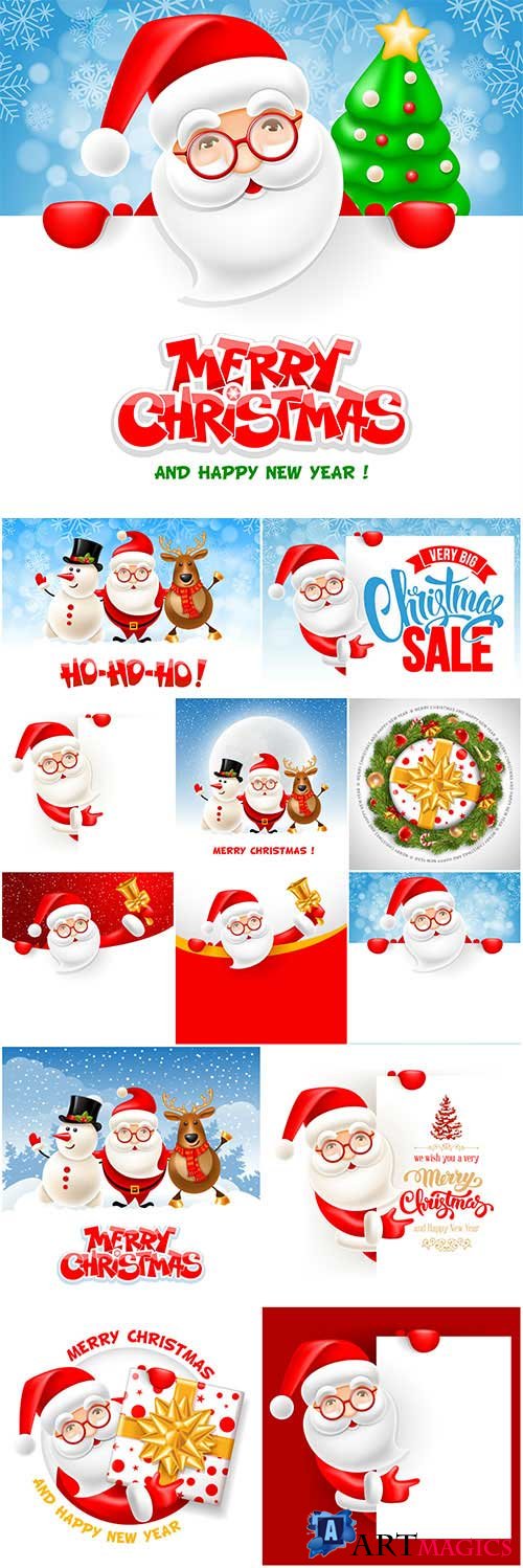New Year and Christmas vector vol 5