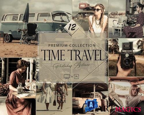 12 Time Travel Photoshop Actions, Vintage ACR Preset, Retro Ps Filte