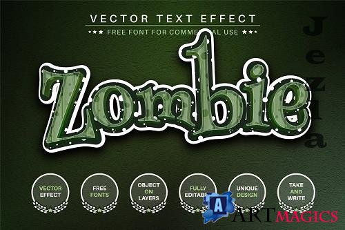 Zombie Sticker Editable Text Effect - 6559354