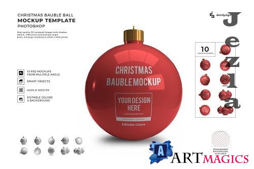 Christmas Bauble Ball 3D Mockup Template Bundle - 1625652