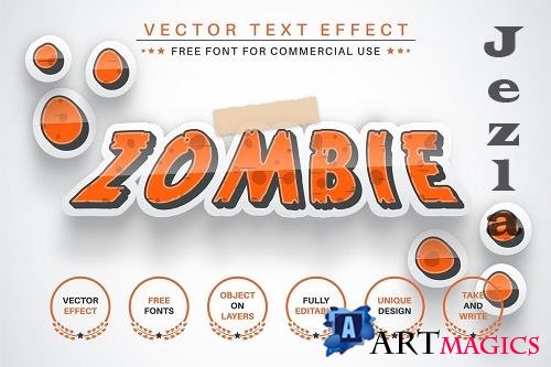 Zombie Sticker Editable Text Effect - 6567006