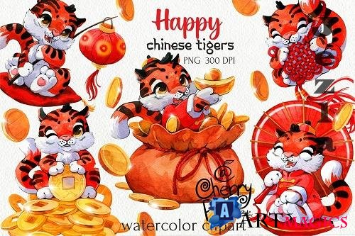 Chinese cute tiger clipart, Chinese New Year PNG - 1609229