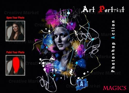 Art Portrait Photoshop Action - 6569458