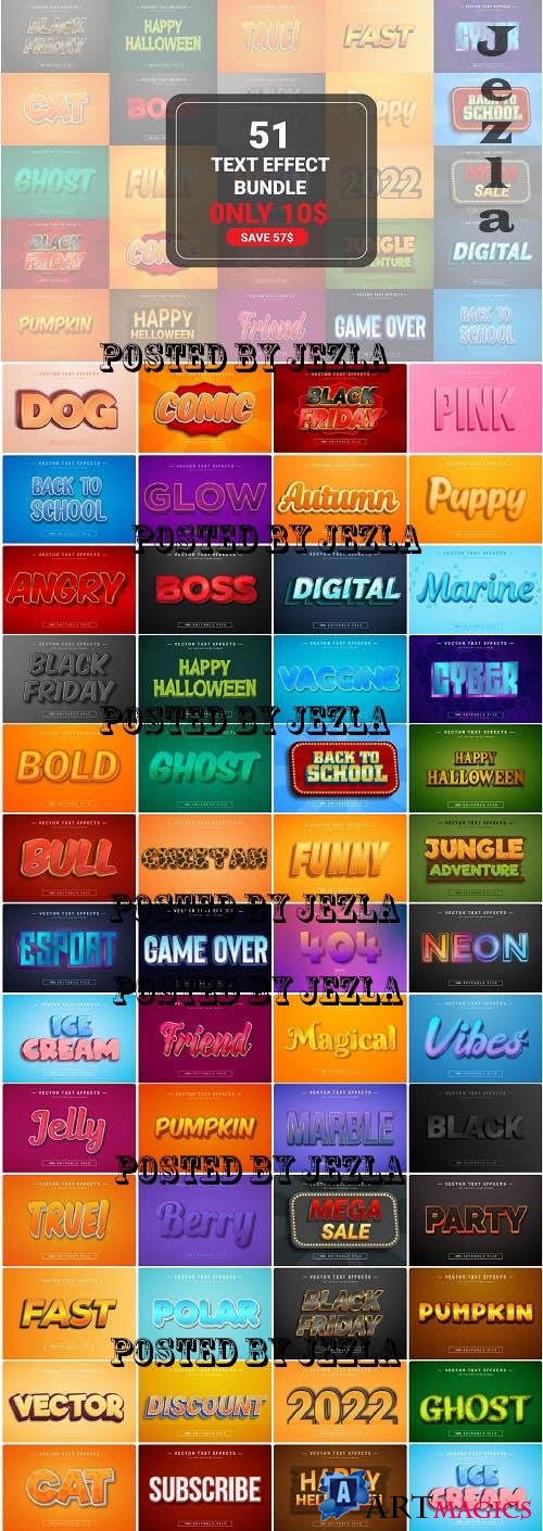 Text Effect Bundle - 51 Premium Graphics