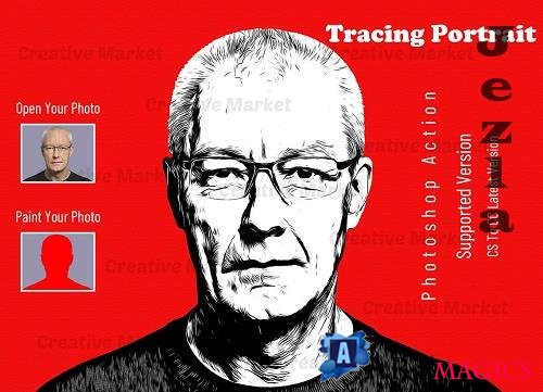 Tracing Portrait Photoshop Action - 6584056