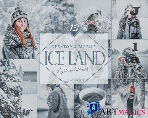13 Ice Land Lightroom Presets, Winter Mobile Preset, White Desktop LR Filter