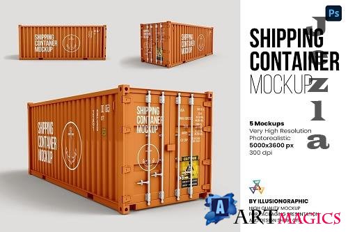 Shipping Container Mockup - 5 views - 6308053