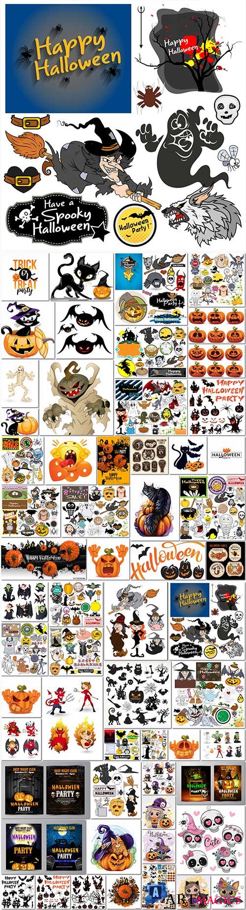 Bundle Halloween vector illustration