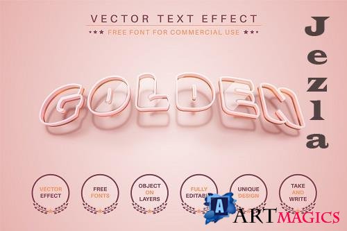 Golden Stroke - Editable Text Effect - 6604263