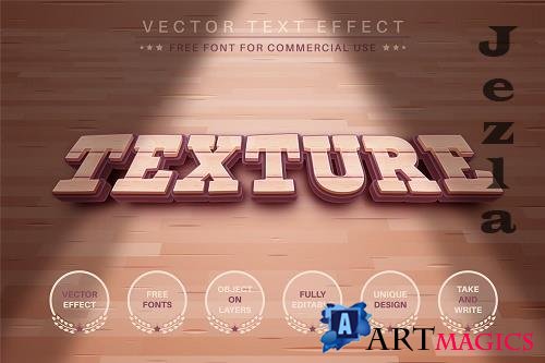 Texture Wood - Editable Text Effect - 6605363