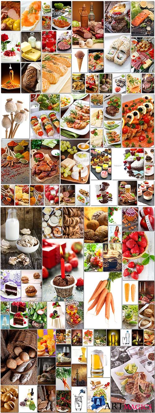 100 Bundle food, meat, vegetables, fruits, fish, stock photo vol 1