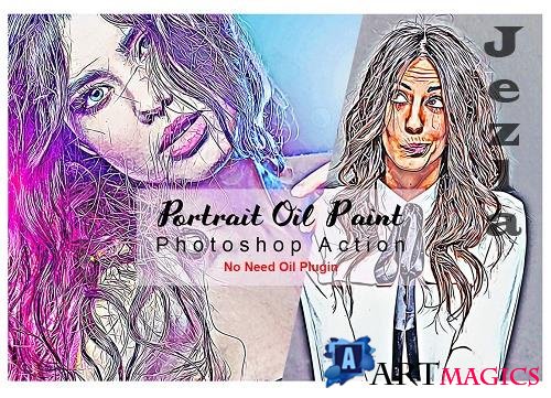 Portrait Oil Paint Photoshop Action - 6608348