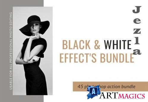 Black & White Photoshop 45 Action Bundle