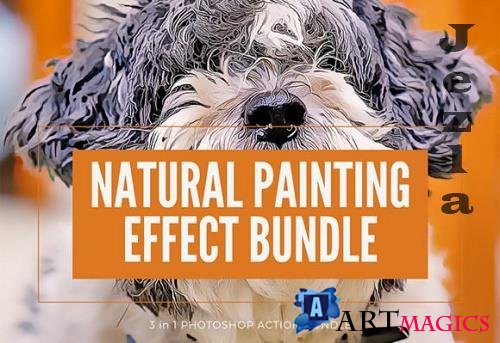 Natural Painting Effect PS Action Bundle
