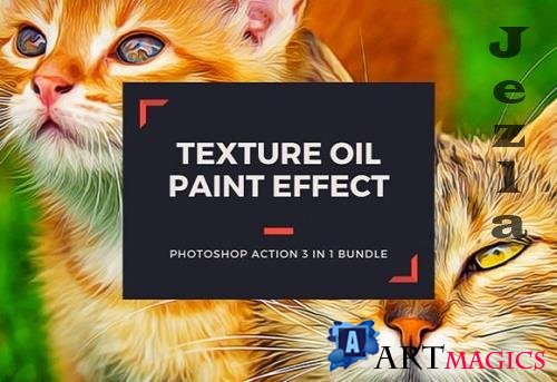 Texture Oil Paint Effect Action Bundle