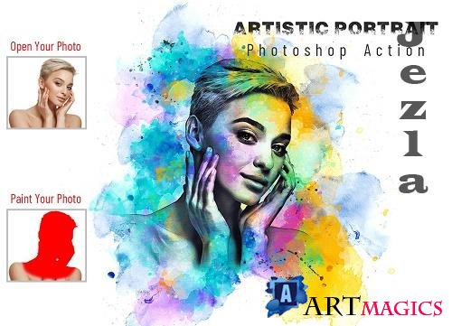 Artistic Portrait Photoshop Action - 6612568