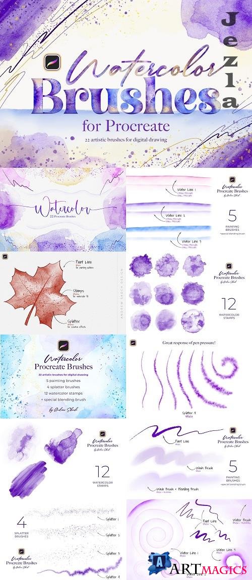 Watercolor Procreate Brushes - 6614398