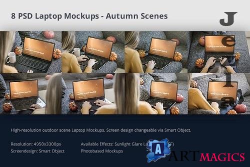 Laptop Mockup Autumn Scenes