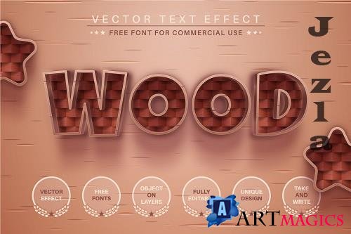 Wood Weaving - Editable Text Effect - 6621561