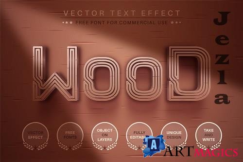 Wood - editable text effect - 6621882