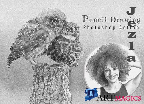 Pencil Drawing Photoshop Action - 6616316