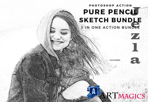 Pure Pencil Sketch PS Action Bundle