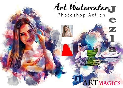 Artist Watercolor Photoshop Action - 6621367