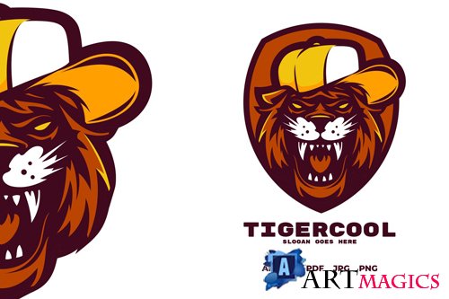 Cool tiger mascot logo