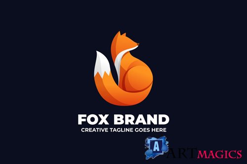 Fox Mascot Character Gradient Logo