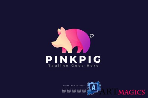 Pink Pig Logo Template