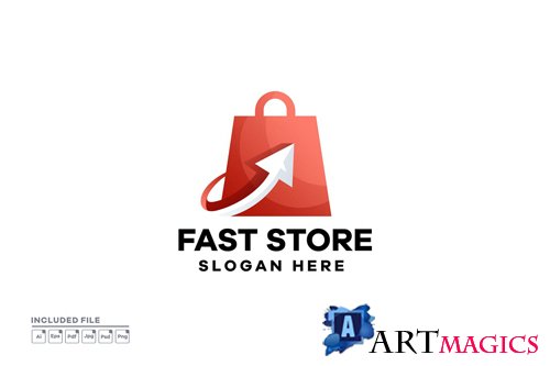 Fast Store Gradient Logo Design