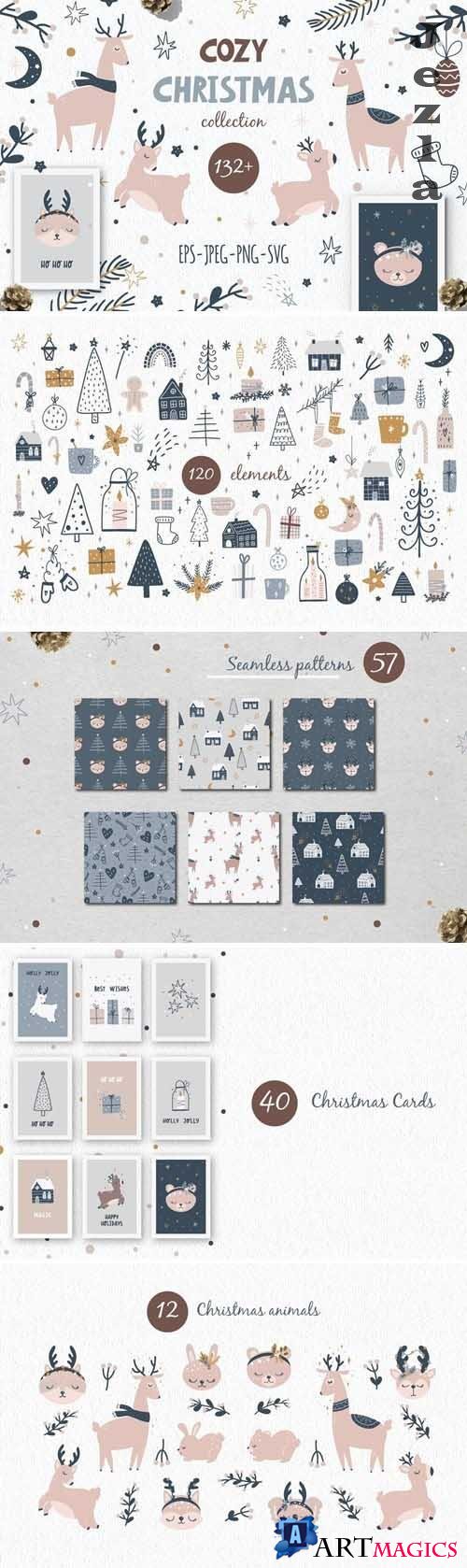 Cozy Christmas collection. Christmas elements