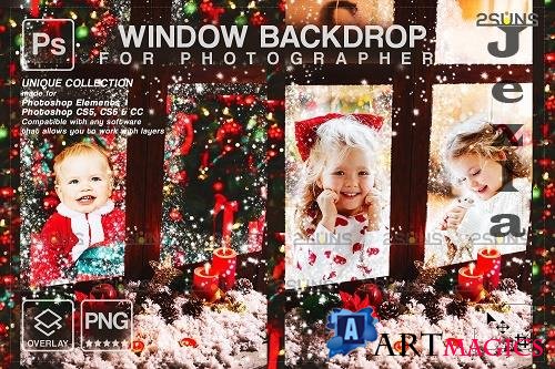 Christmas window overlay & Photoshop overlay - 1668338