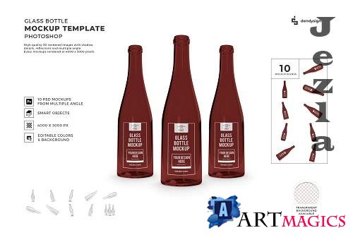 Glass Bottle Packaging Mockup Template Bundle - 1670571