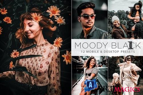 12 Moody Black Presets | Mobile & Desktop Presets