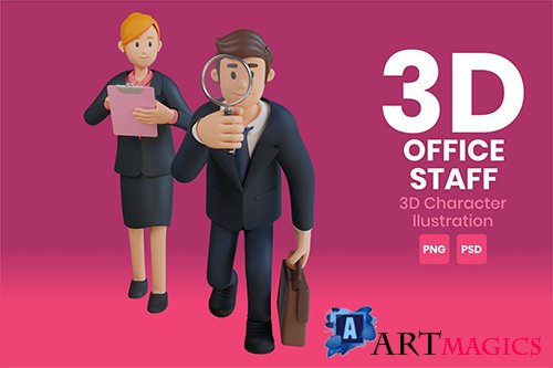 Office Staff 3D Character Illustration 7