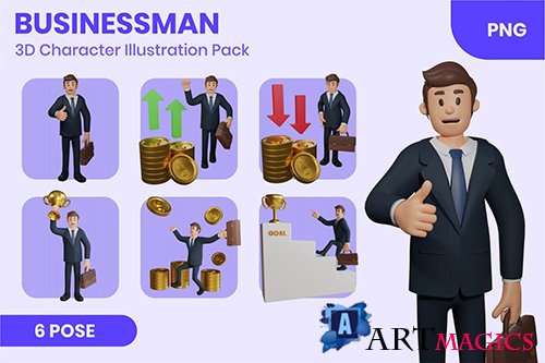 Businessman 3D Character Set