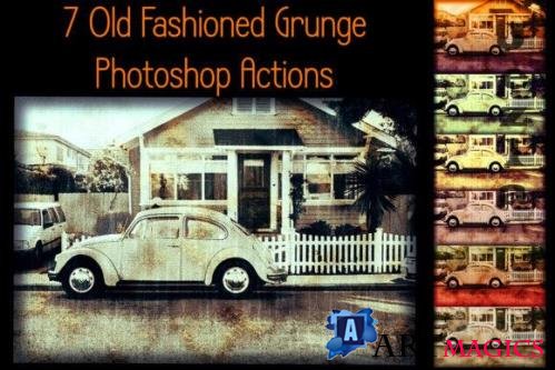 7 Old Fashioned Grunge Photoshop Actions