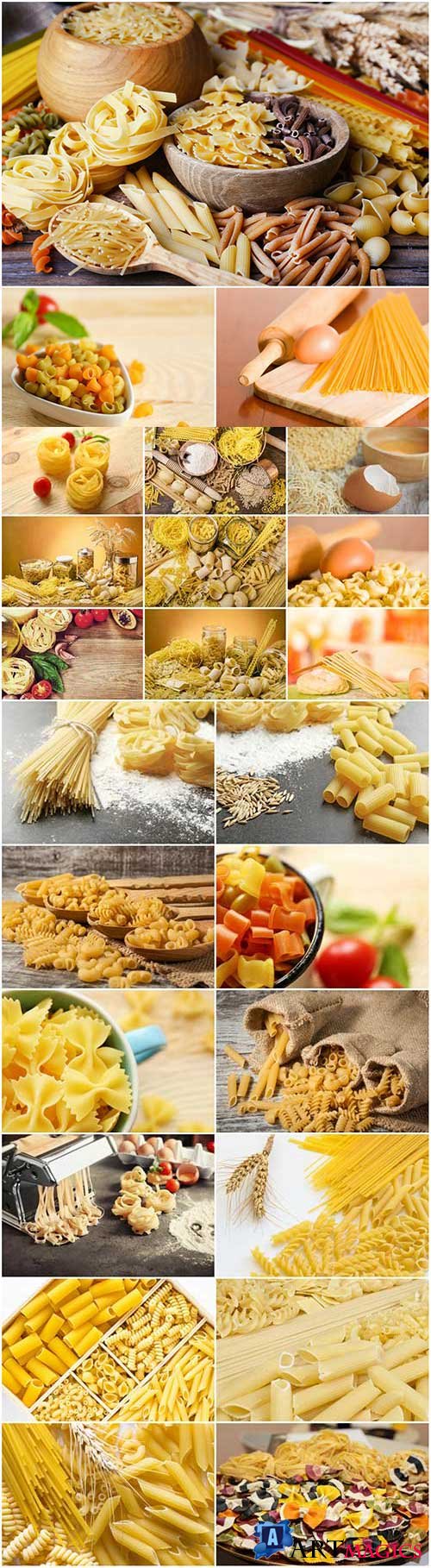 Different types of pasta stock photo