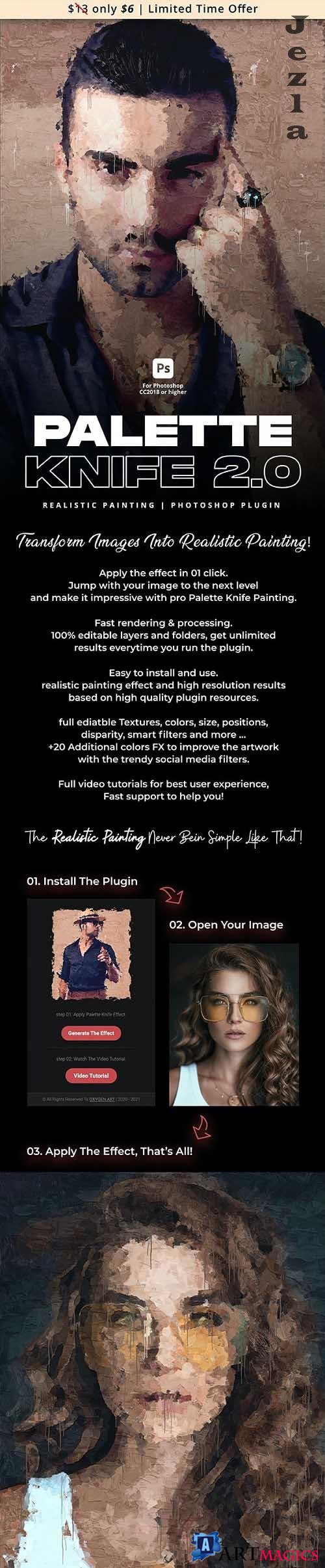 Palette Knife 2.0 | Realistic Painting Photoshop Plugin - 34915390