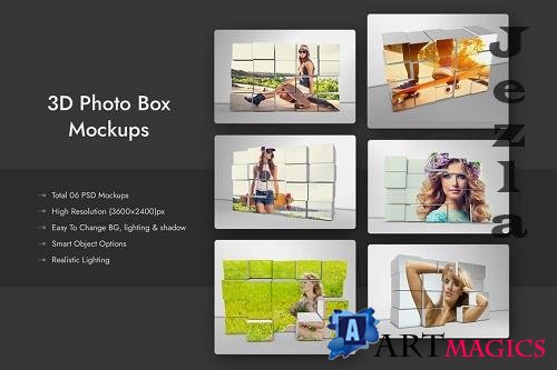 3D Photo Box Mockups & Photo Template - MSVVH6D