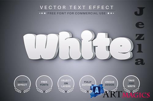 3D White - Editable Text Effect - 6695718